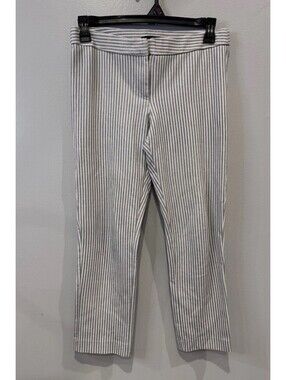 Amanda Chelsea Cropped Pants Blue White Pinstripe Women’s, Soft Stretch GUC